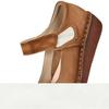 Johnature Retro Round Toe Genuine Leather Women's Shoes Cowhide Soft Sole Mixed Colors Wedge Heel Shoes