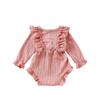 E2302A Toddler Girls' Princess Bow Romper with Headband - Sweet Long Sleeve Two-Piece Outfit