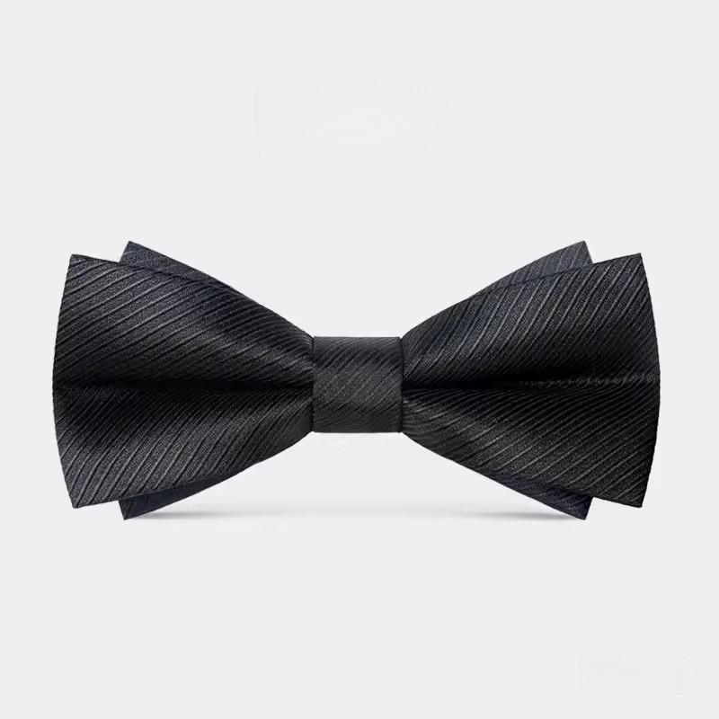 Classic Black Satin Bow Tie For Groomsmen Wedding Formal Attire Men Women