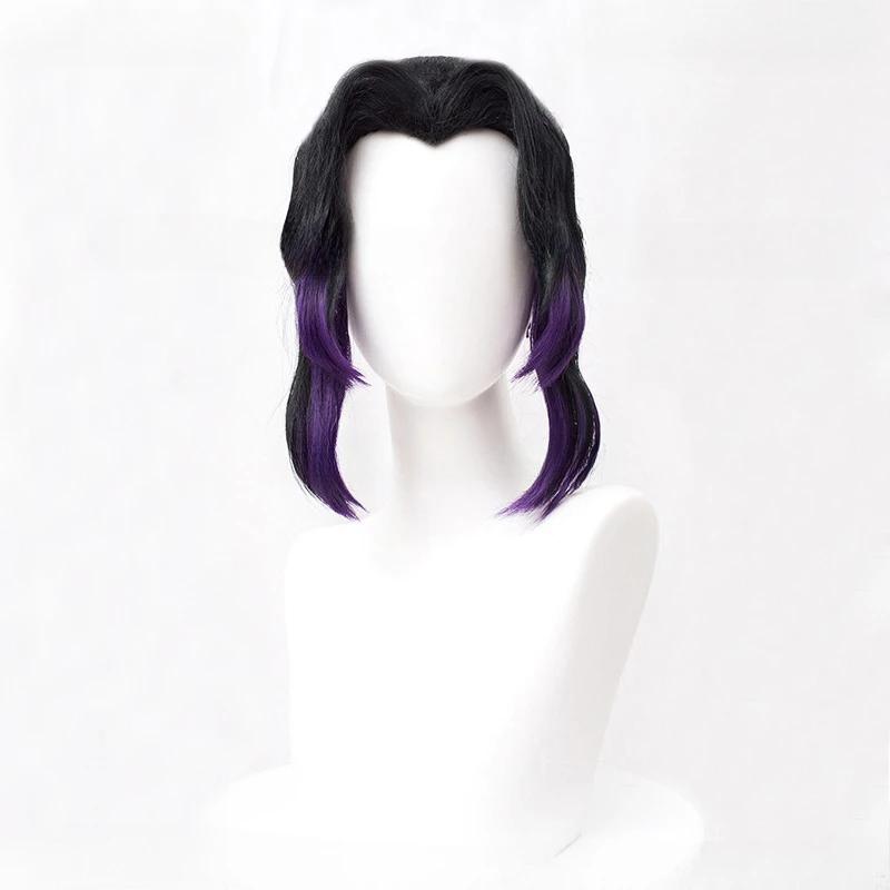 Anime Kochou Shinobu Synthetische Pruik Zwart Paars Verloop Lieflijke Paardenstaart Haar Cosplay Pruik Hittebestendige Pruiken Halloween One Size white