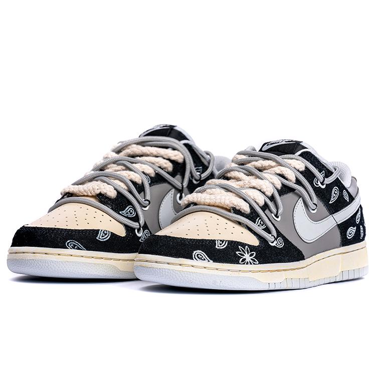 Nike Dunk Vibe Slip Resistant Abrasion Resistant Low top Skateboard Shoes Unisex Gray Black DH7913-001(TeamB-)