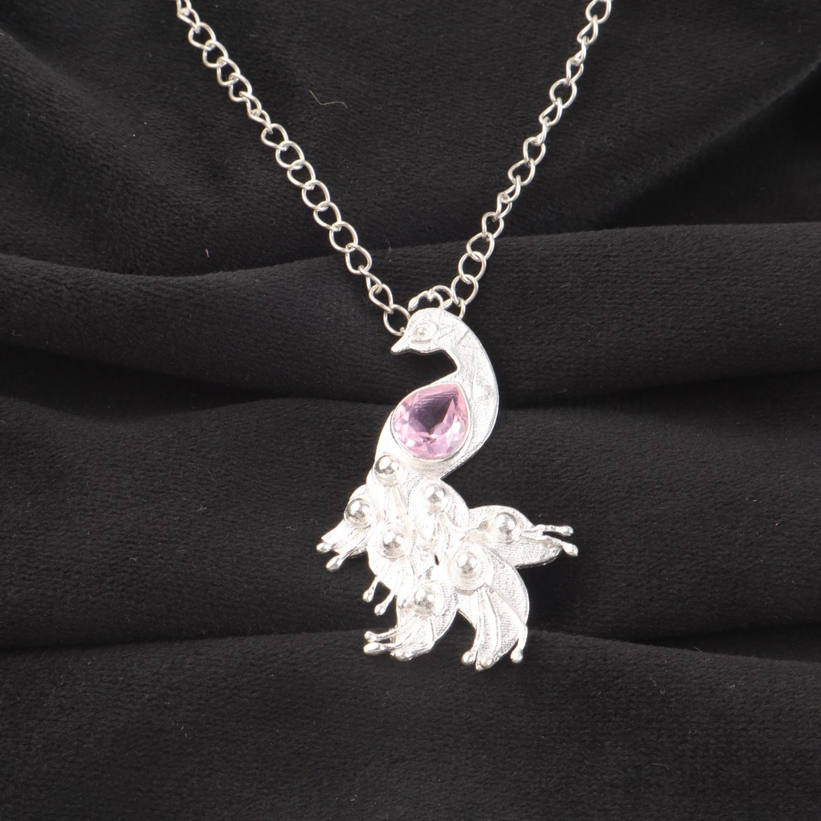 

Morganite Gemstone 925 Sterling Silver Jewelry Handmade Pendant 2 Gift For Wife CP-21-11