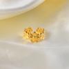 Youthway Edelstahl Blume Verstellbare Öffnungsringe Gold PVD Beschichtet Wasserdichter Fingerschmuck für Frauen Hochzeitsgeschenk