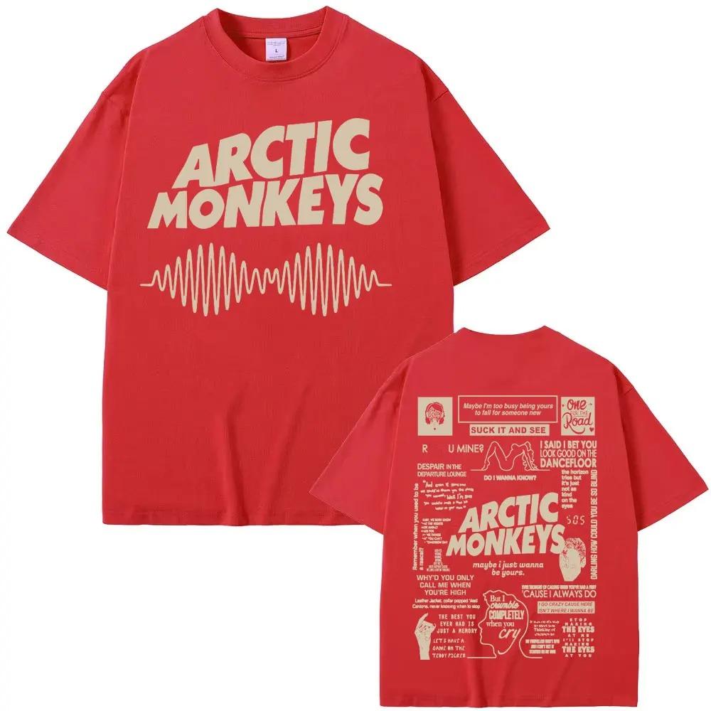 Футболка оверсайз с текстами и звуковой волной Arctic Monkeys, Унисекс, Уличная одежда инди-рок группы, Повседневная футболка с коротким рукавом, 100% хлопок 4XL