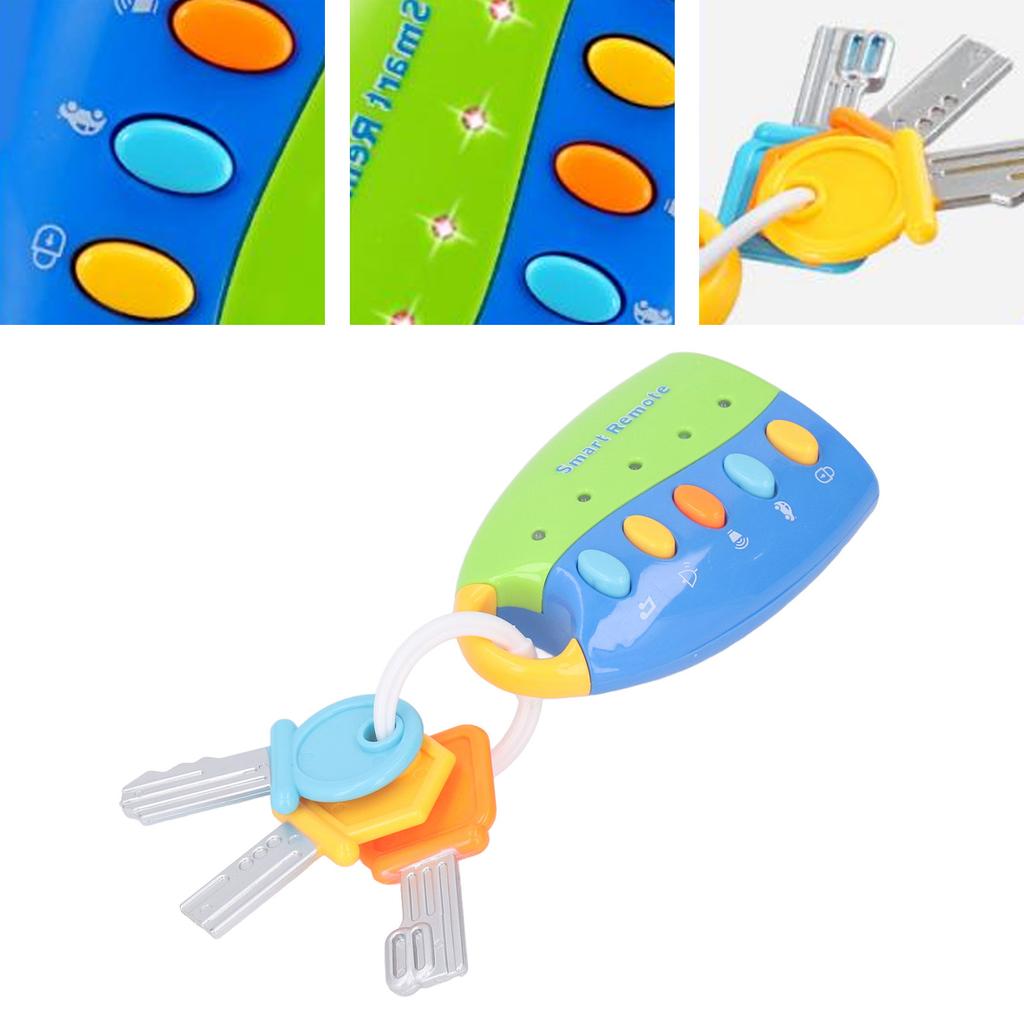 Remote Key Toy Simulation Educational Multifunctional Baby Car Key Toy with Music Light for Toddler