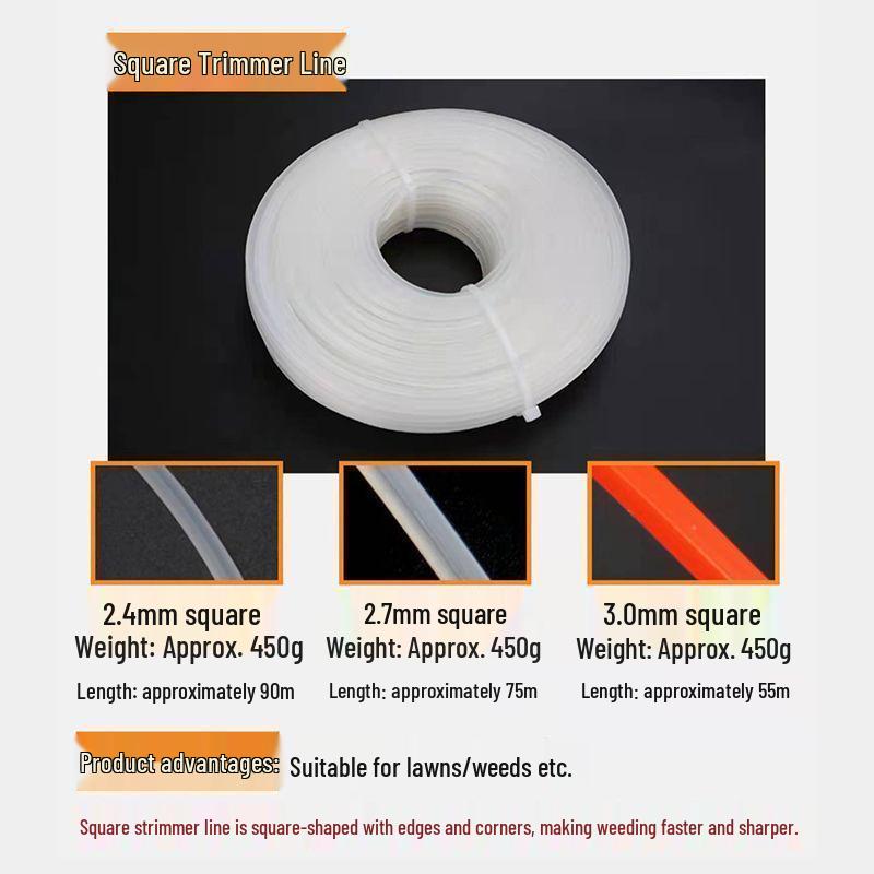 

Premium Wear-Resistant Shark Tooth Serrated Trimmer Line, 3.0mm Nylon Rope for Gasoline Engine Mowers