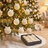Ribbon Bowknot Flocked Tree Pendant Striped Texture Hanging Bowknot Balls  Room Decor