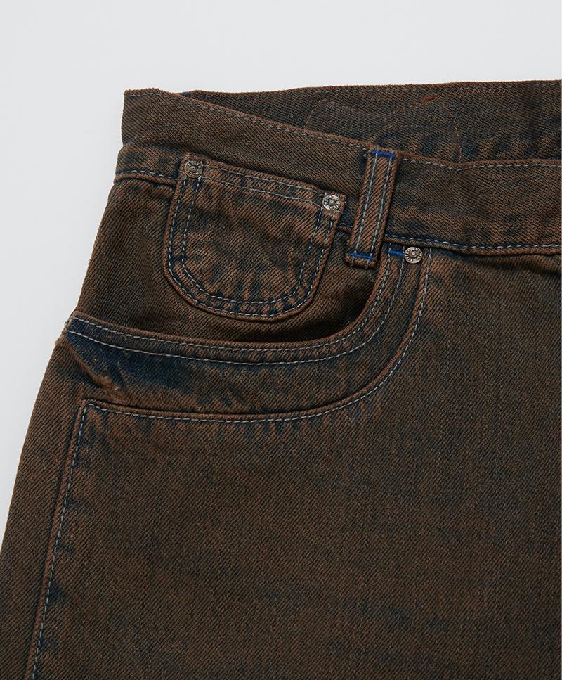 NUUKFITTER Color Dyeing Wide Jeans [Brown]