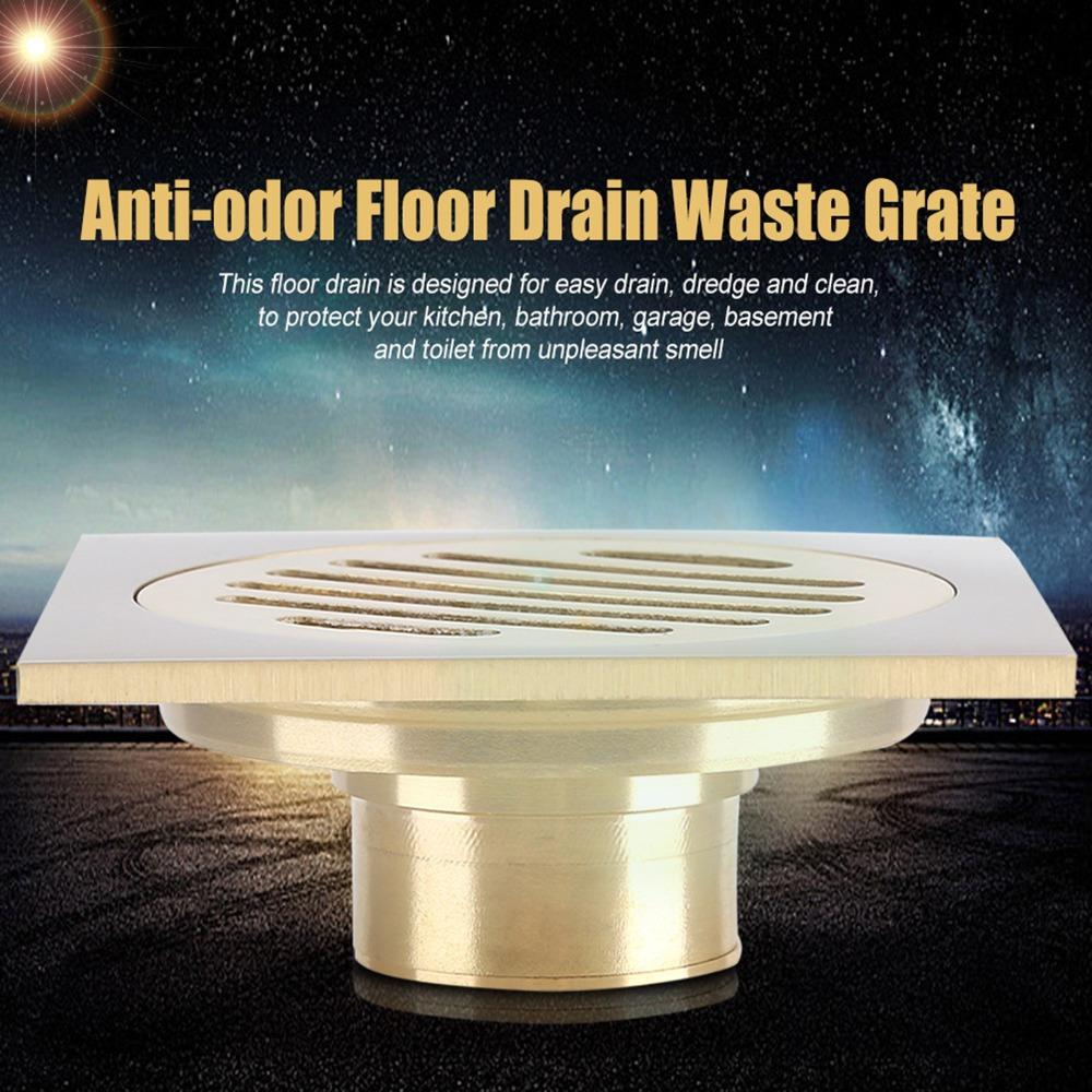 Square Shower Drain Grate Brass Bathroom Waste Grate Durable Shower Floor Drain  Laundry Room