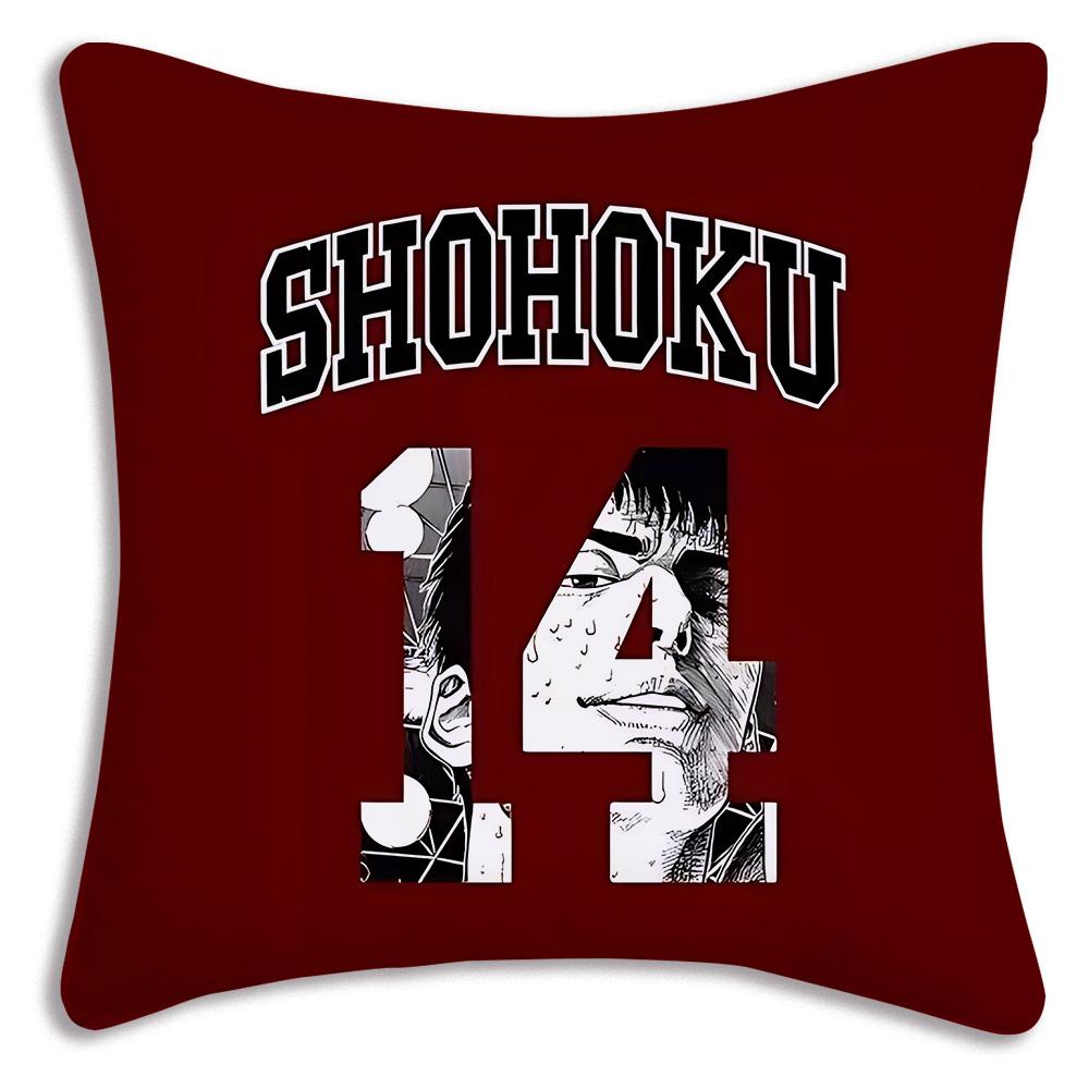 Pillow Covers Hot Anime S-Slams Dunk Cartoon Sofa Decorative Home Double-Sided Printing Short Plush Cute Cushion Cover