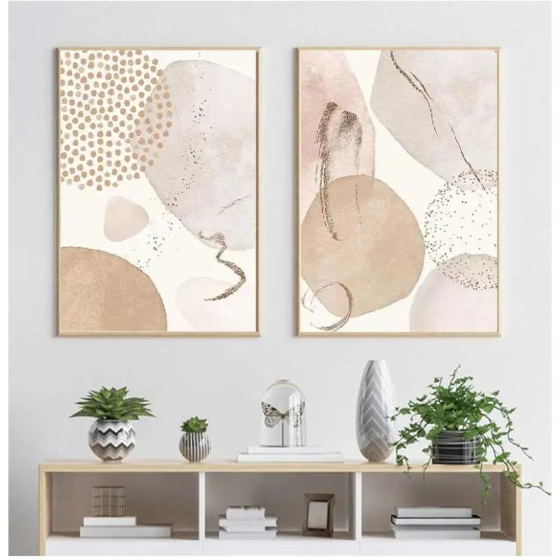 Bohemian Geometric Beige Abstract Poster Canvas Painting Wall Art Printing Picture Bedroom Living Room Home Decoration Picture