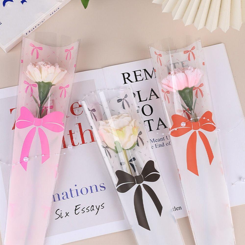 50pcs Romantic Bouquet Packaging Bags Bow Flower Arrangement Bags  Shop Packaging Materials