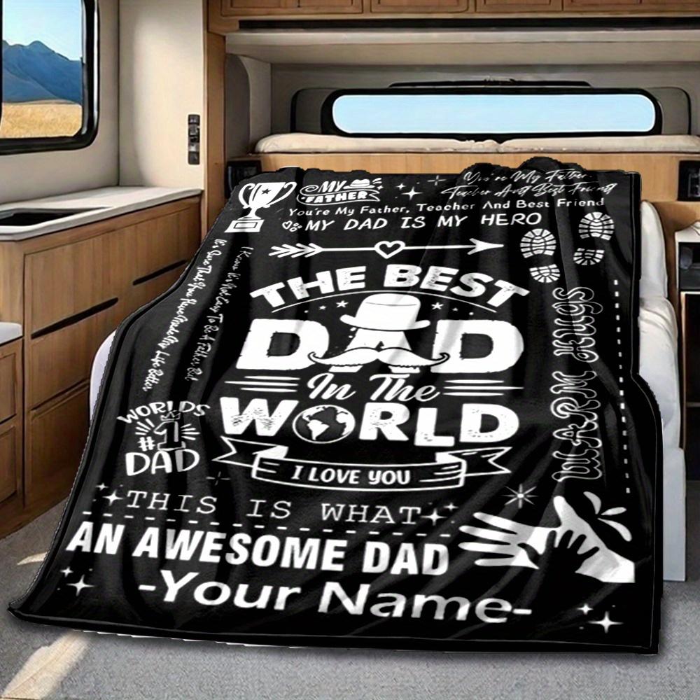 Dad Hero Blanket Personalized Name Soft Comfortable Stylish Blanket Car Blanket Perfect For Travel Camping Outdoor Home Suitable For All Seasons