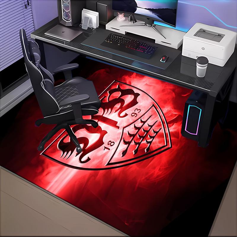 Vfb Fc Crest Printed Office Carpet Chair Cushion  Entryway Rug, Rugs for Living Room, Bedroom Christmas gifts