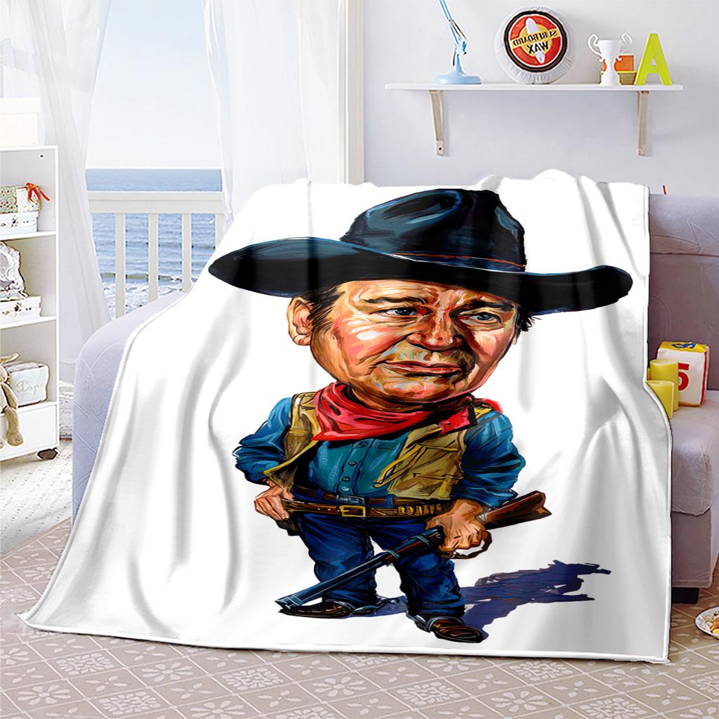 1pc John Wayne's Art Painting Blanket, Al Season Lightweigh Poster Blanket Home Office Outdoor Nap Multifunc Poster Blanketional Blanket