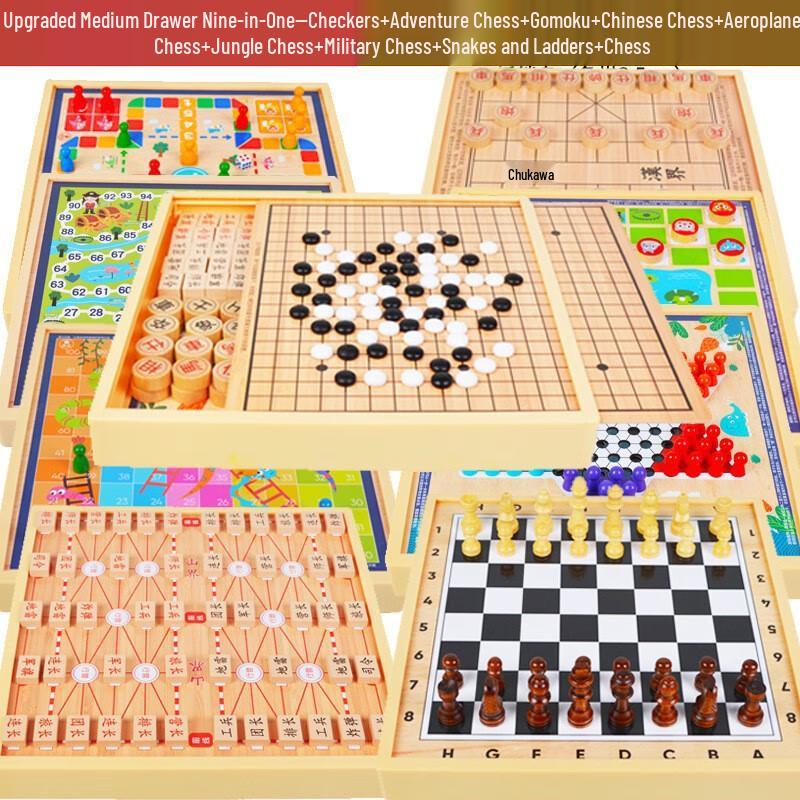 Brangdy 9-in-1 Multi-Game Chess Board Set