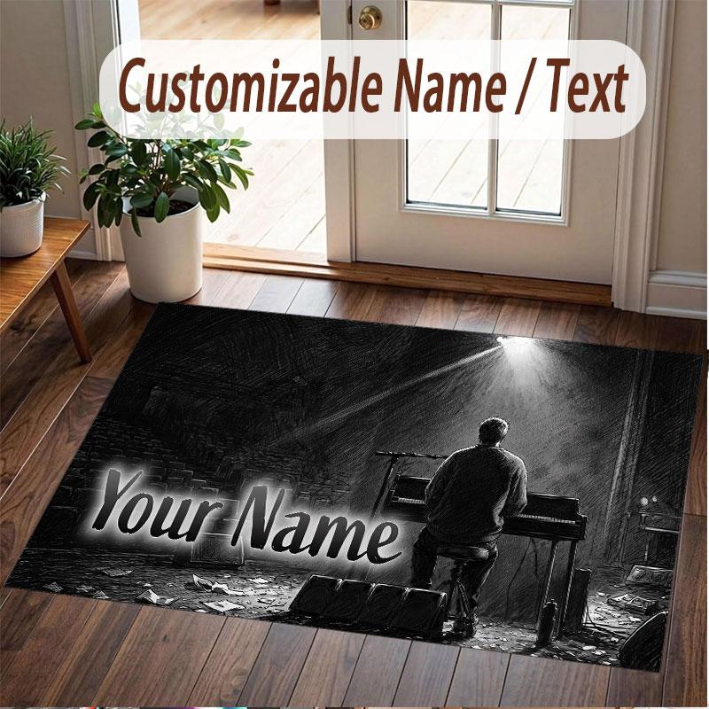 Custom Name Crystal Velvet Rug,Alex Warren Comfortable Anti Slip Floor Mat For Room Decoration