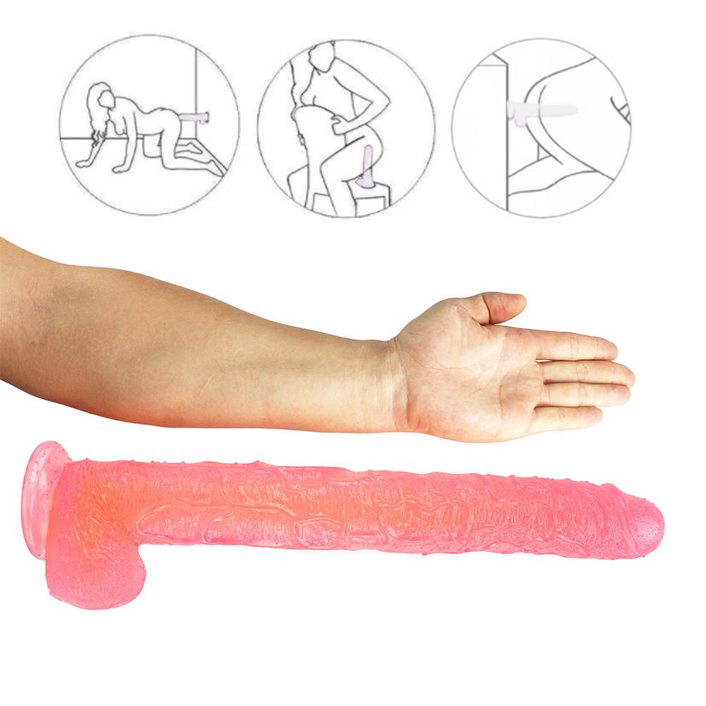 Dildo clar, realist, extins, de 43 cm, pentru femei, penis fals privat cu ventuză, Plug anal pentru sănătate, Jucării sexuale pentru adulți
