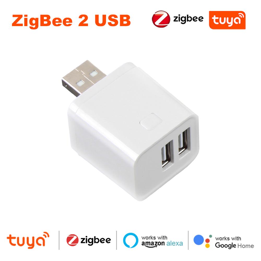 Tuya Smart WiFi Zigbee 1-3 Gang USB Adaptor Switch 5V Mini USB Power Adaptor Smart Life Control Works with Via Alexa Google Home