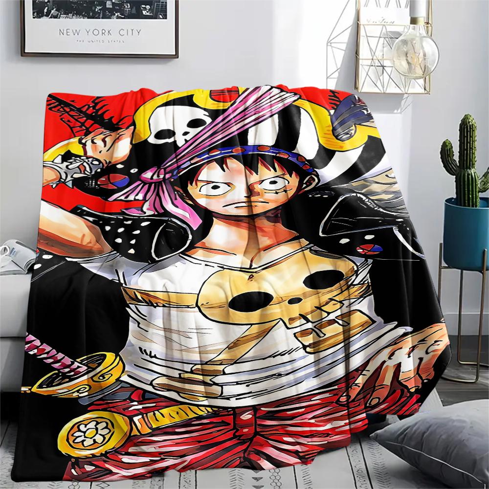 One Piece character Print Flannel Blanket,High quality Comfortable for All Seasons,Home Decor,Warmth and Comfort,Perfect for Christmas Gifts