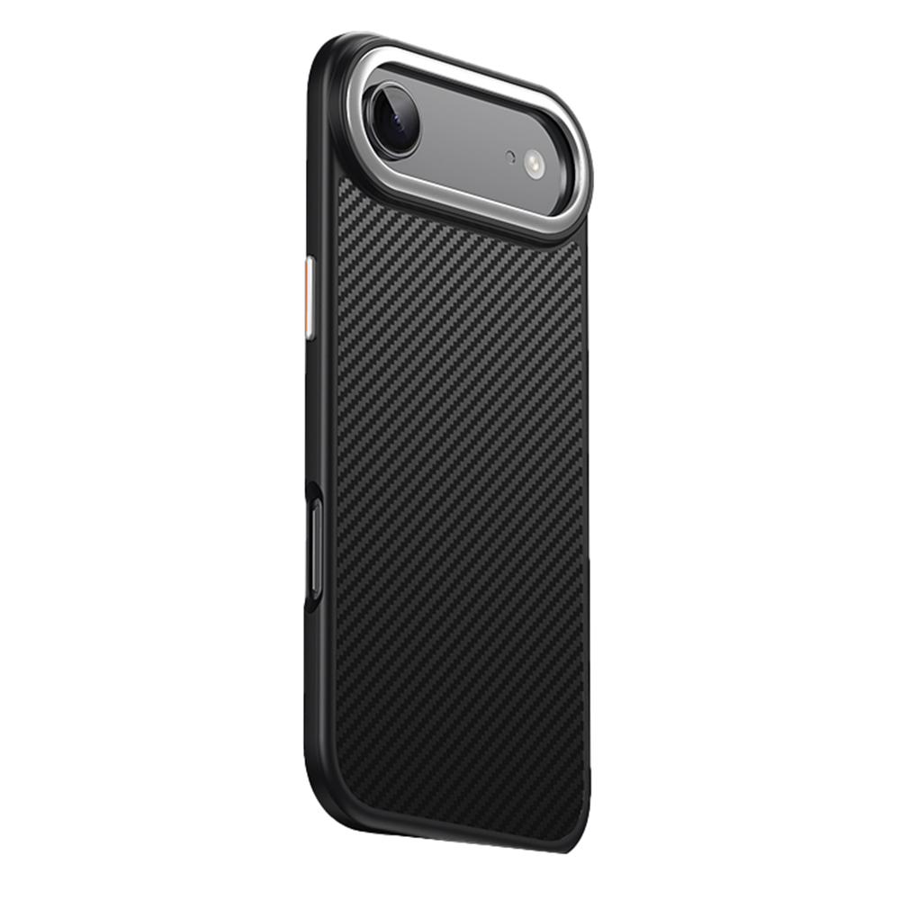 

For iPhone 17 Air Magnetic Case Compatible with MagSafe Carbon Fiber Texture PC+TPU Cover Black Silver