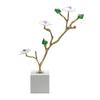 Natural Crystal Flower Metal Tree Golden Branches Crystal Sculpture Metal Figurine Marble Home Decoration Accessories