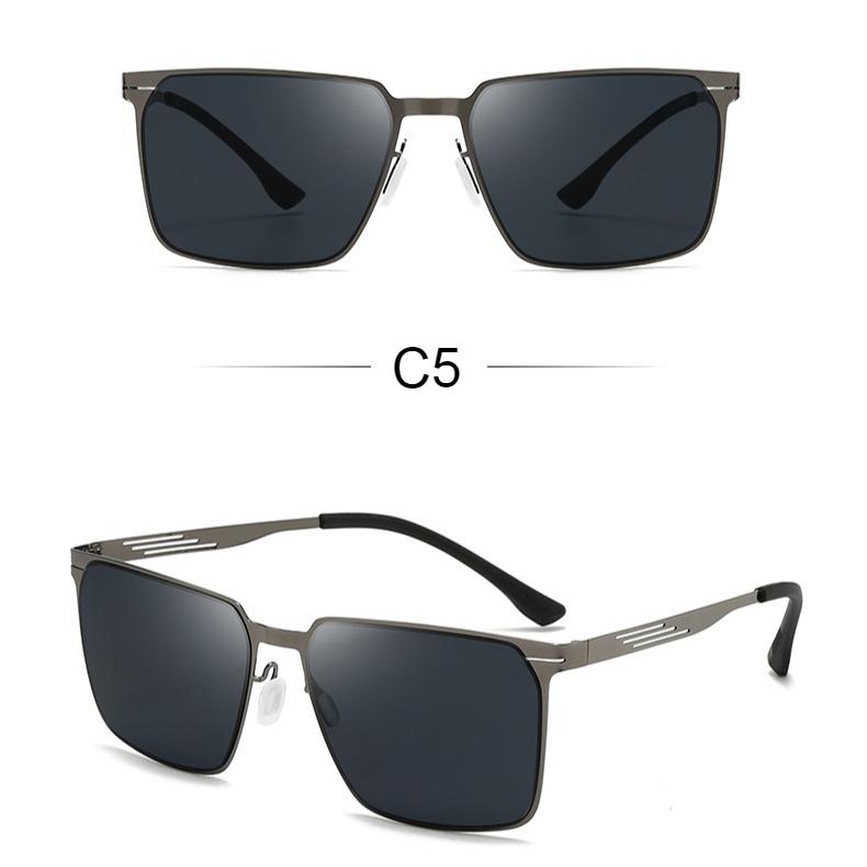 Men's sunglasses, fashionable metal square sunglasses for fishing while driving
