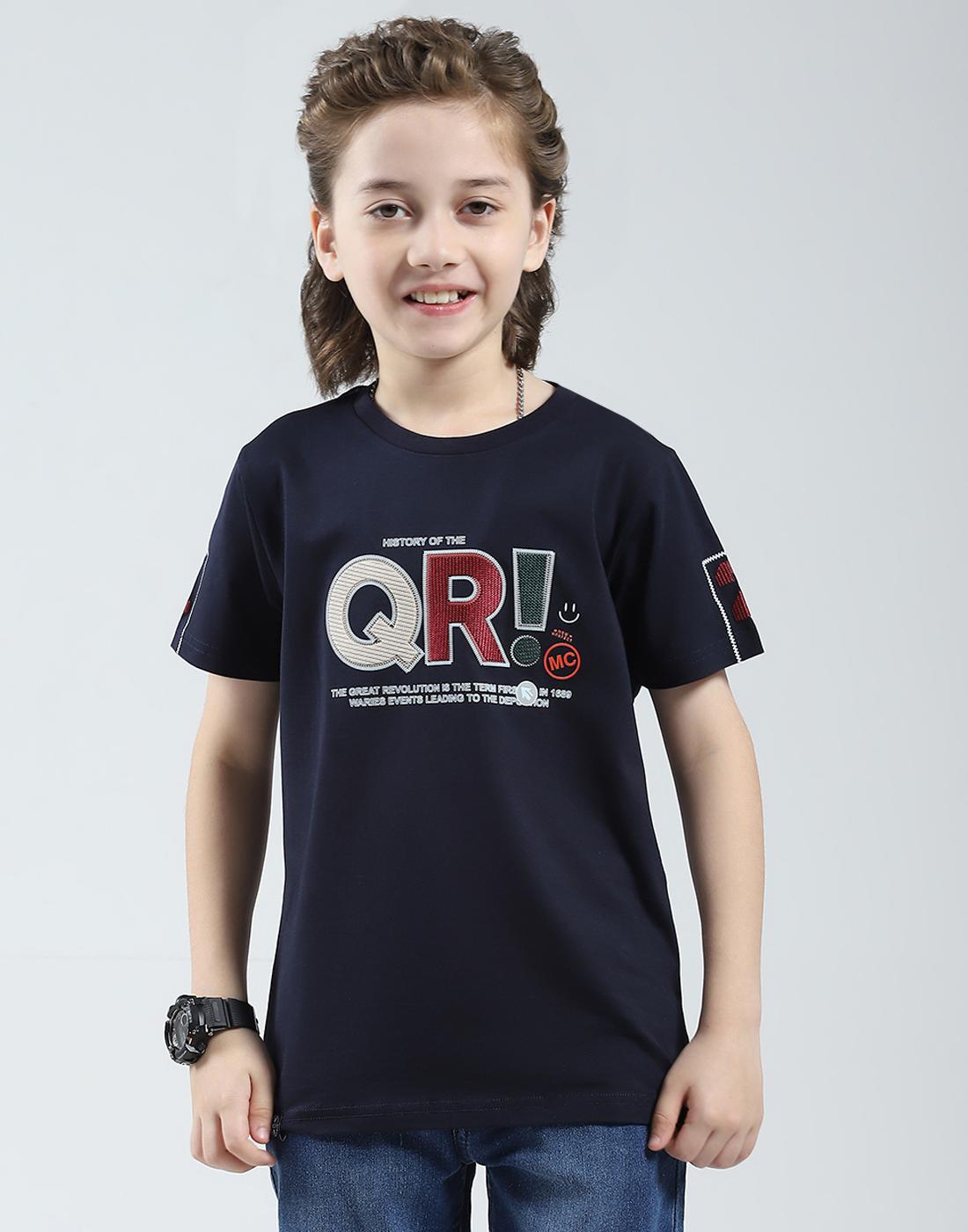 

Monte Carlo Boys Printed Regular Fit Round Neck Half Sleeve T-Shirt 7-8 Years темно-синий