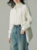 Milk White Brushed Long-Sleeve Women's Shirt – Professional Commuting & Interview Wear, Autumn/Winter Layering, Thickened Inner Wear