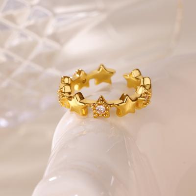 Exquisite Zircon Multiple Star Rings For Women Stainless Steel Star Ring Wedding Ladies Jewelry Accessories Gifts Aretes