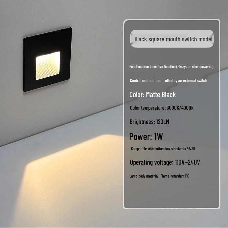 

Ультратонкий встраиваемый ночник с магнитным датчиком типа 86 для лестниц и коридоров 1W Warm Light 3000K