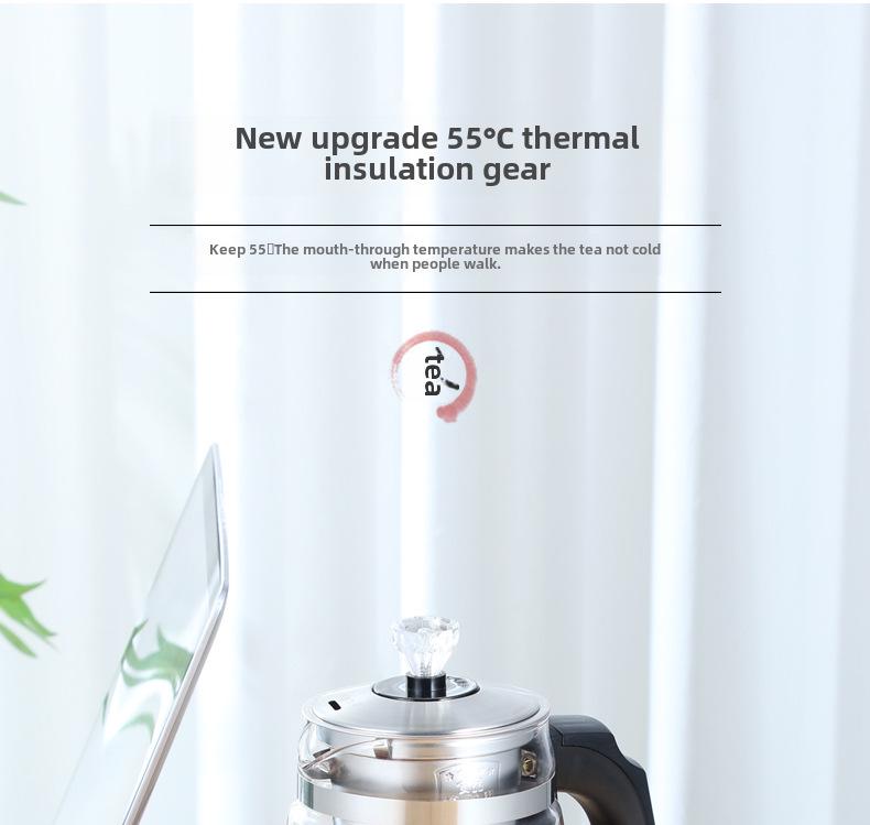 Automatischer Wasserkocher und Teedampfer mit Wärmespeicherung und multifunktionalem Glasdesign