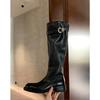 Cowhide version~ Thick sole but knee boots Women's Maillard boots Tall leather knight boots
