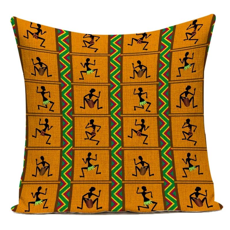 Africa Decorative Cushion Cover African Woman Custom Pillow Case National Costume Pattern Sofa Home Decor Pillow Cover