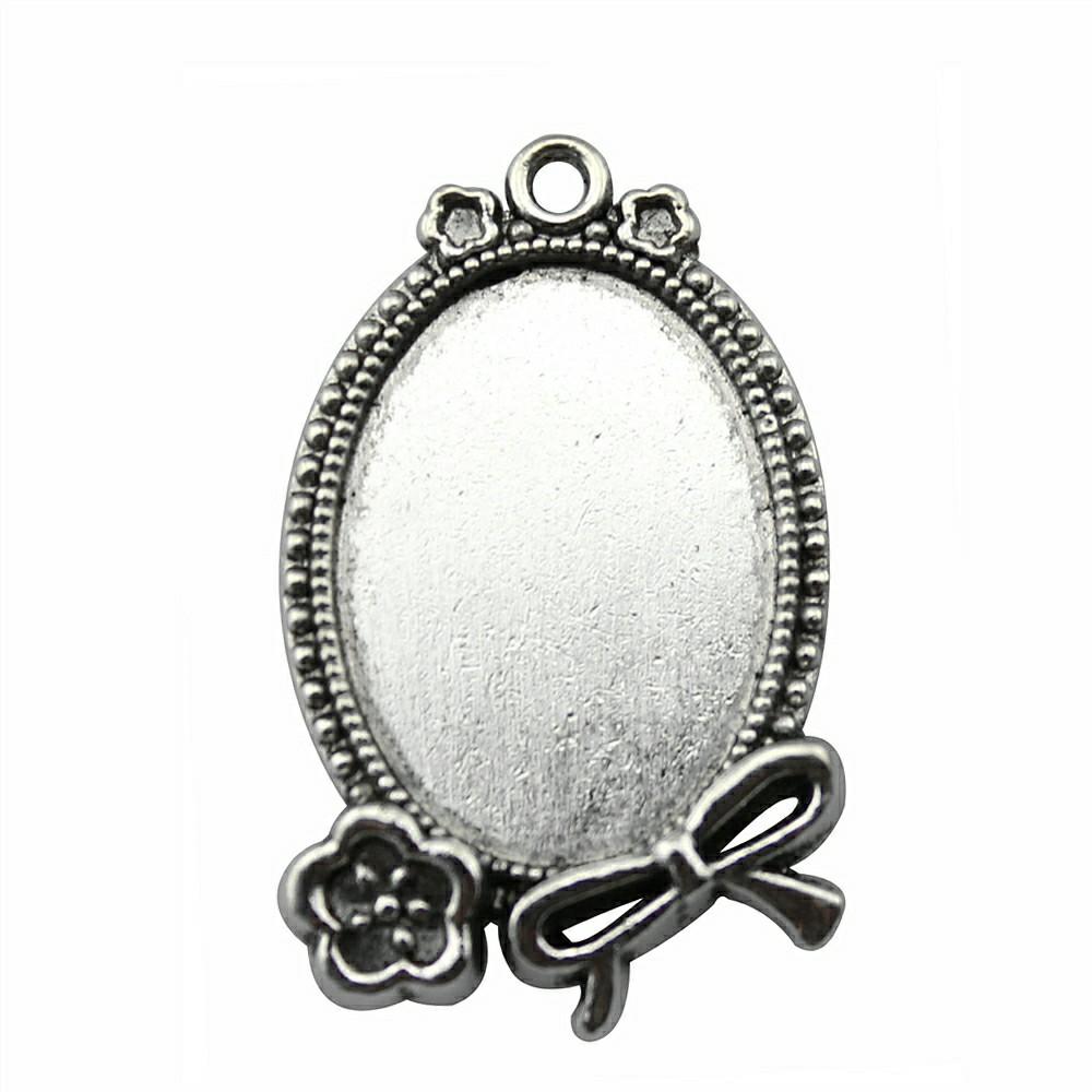 10 Stück 18x25mm Innenmaß Antik Silber Plated 31 Stile Cameo Cabochon Basis Fassungen Anhänger Halskette Zubehör