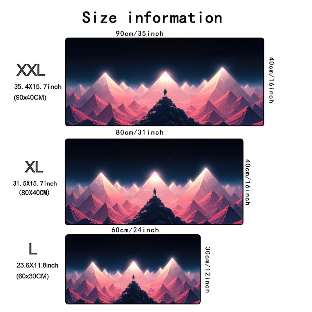 Minimalist Mountain Art Mouse Pad XXL Computer Accessories Office Game Table Mats Antislip Gaming Keyboard Mousepads Desk Pads