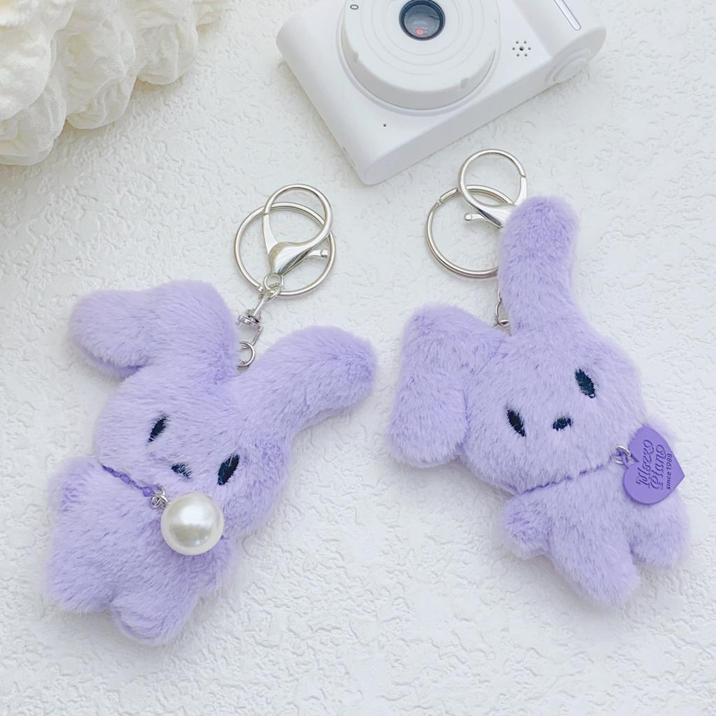 Lovely Cartoon Rabbits Bear Keychain Decors Bag Ornament Stylish Key Adornment Key Holder Suitable for Everyday Use