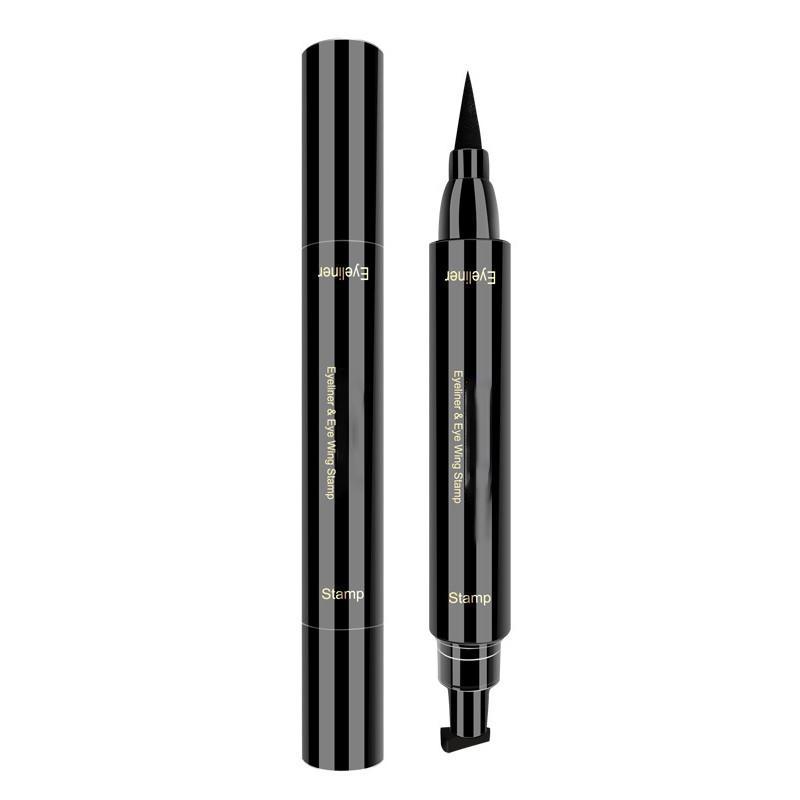 Fashion Double-Headed Stamps Eye Liner Quick Dry Waterproof Black Liquid Eyeliner Pencil Makeup Tool
