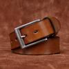 Belt Men's Light Luxury Minimalist Retro Washed Thickened and Extra Thick First Layer Cowhide Stainless Steel All-Match Casual Belt Men