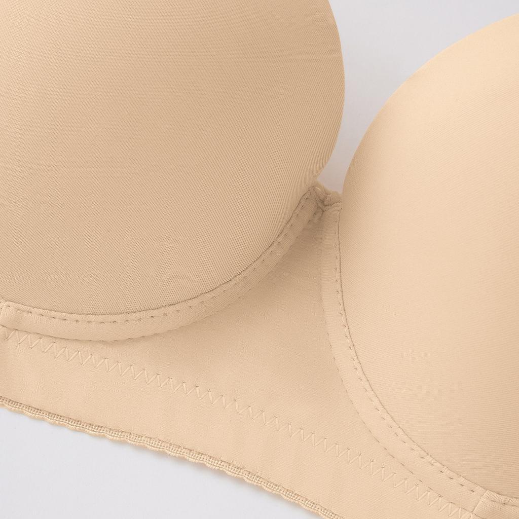 Large-sized Smooth Bra Women's Seamless Sexy Underwear Women's Gathering Bra Anti-sagging Deep V Bra with Steel Rims