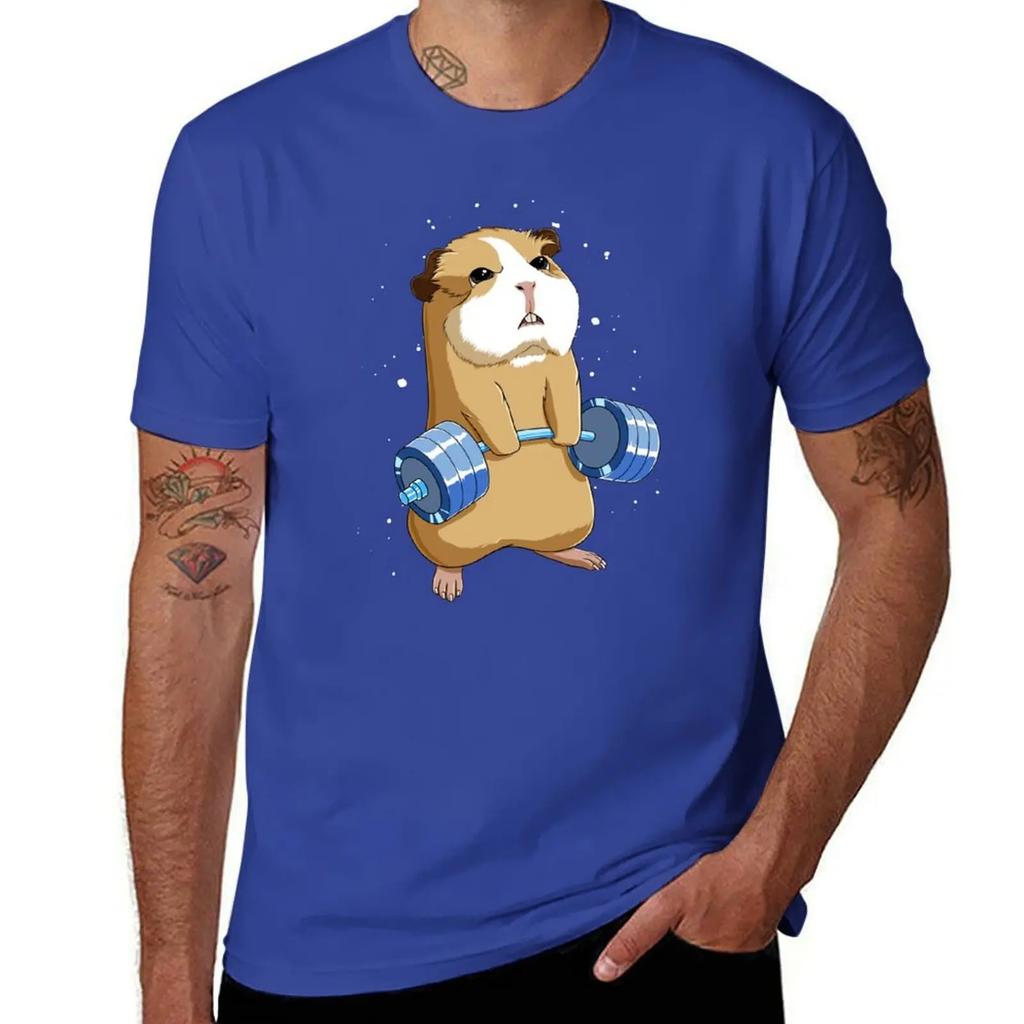Lustiges Gewichtheben Fitnessstudio Meerschweinchen T-Shirt Vintage T-Shirts Anime Kleidung schlichte Herrenkleidung T-Shirt Herren