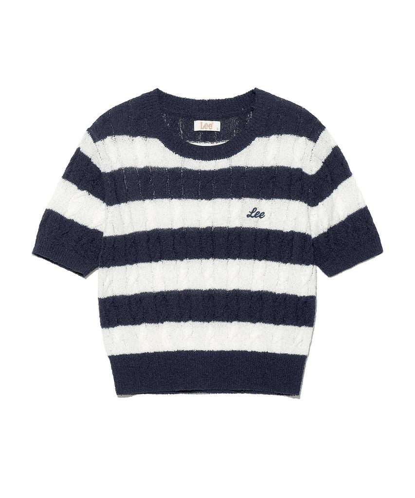 LEE Women'S Striped Cable Knit Navy