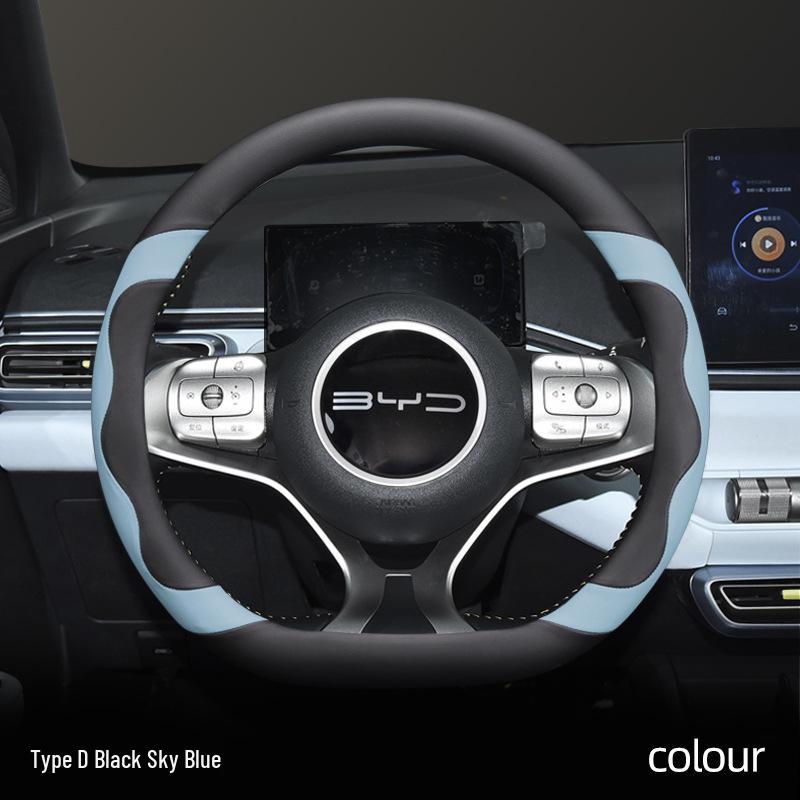 BYD Seagull Dolphin 2023 Steering Wheel Cover: No-Sew, Anti-Slip, All-Season Universal Grip