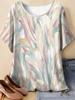 Women Vintage T-Shirt Tops Geometry Graphics Tee O-Neck Short Sleeve T-Shirts 2026 New Casual Tees Y2k Summer Women's Clothing