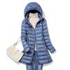 OFTBUY Slim Remove Hooded Parka Fashionable Outerwear 2023 Winter Womens Down Jackets Long Light Thin Coat Puffer Jacket