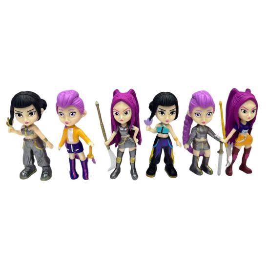 5/6/8Pcs Kpop Hunter Figure Cake Topper Animated Movie Inspired Cartoon Character Figurine Statue Collectible Model Home Office Desktop Decoration