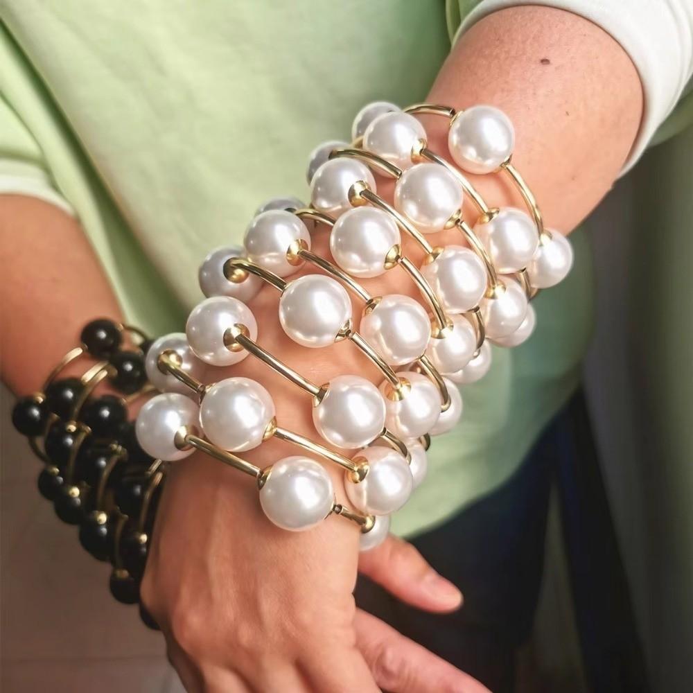 Large Coarse Ball Bead Bracelet 20mm Beaded Link Chain New Stackable Bracelet  Women's Accessories