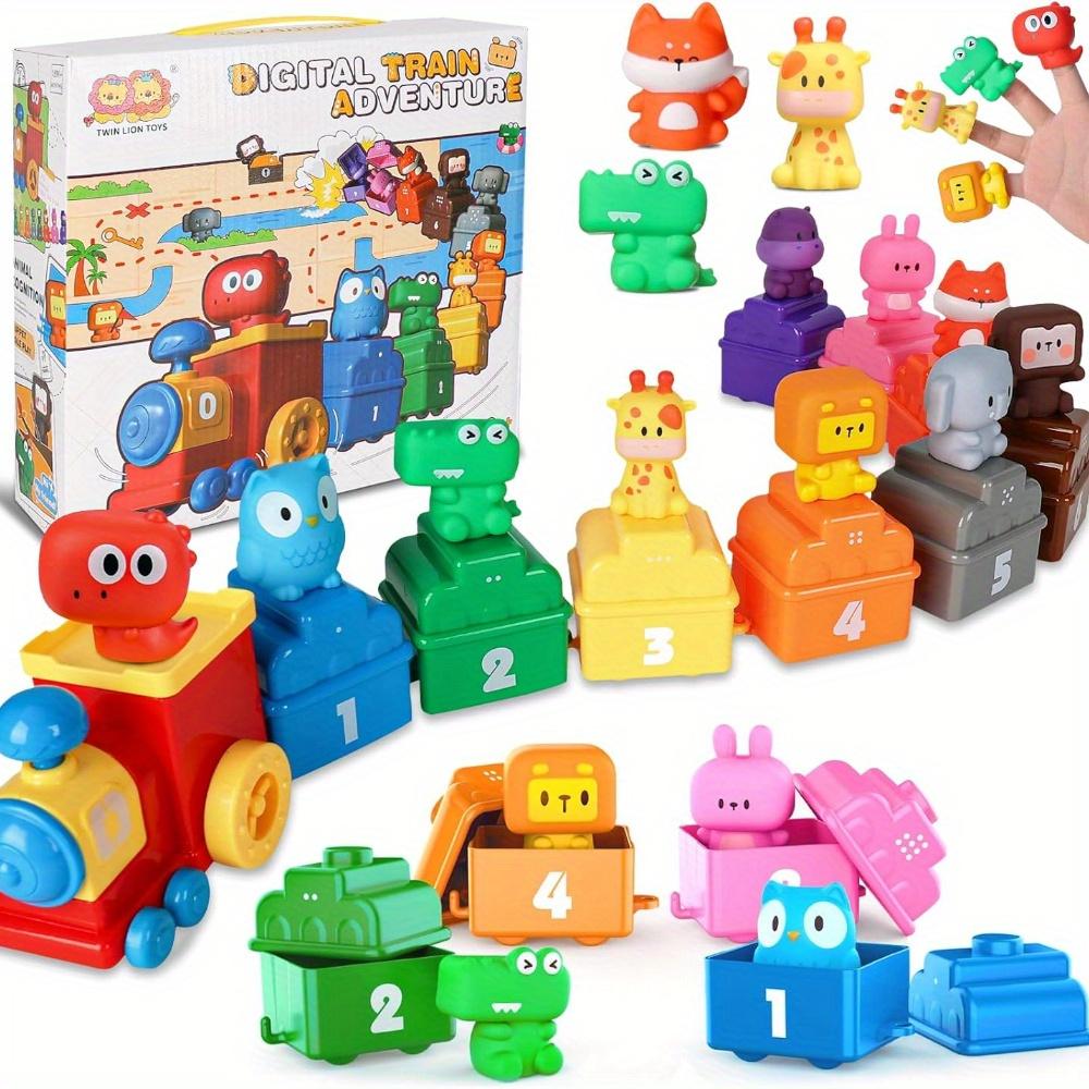 10pcs Animal Themed Farm Train Toys for Youngsters Educational Soft Rubber Learning Toys with Numbered Tracks for Counting,Matching,Counting Playset