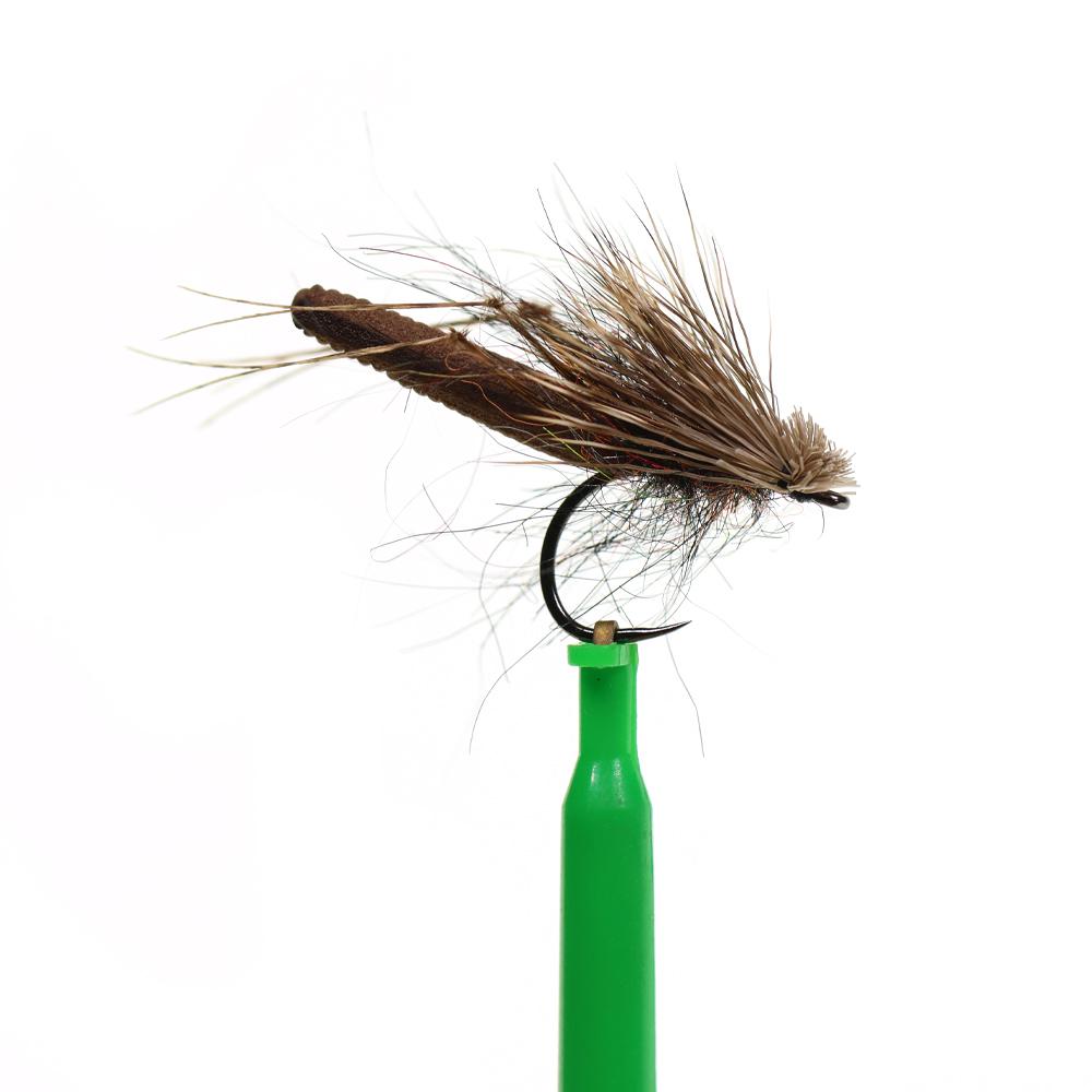 3/6PCS Caddisfly Foam Body Pupa Brown Elk Hair Barbless Hook Floating Dry Fly Mayfly Trout Bass Graying Panfish Fishing Lures