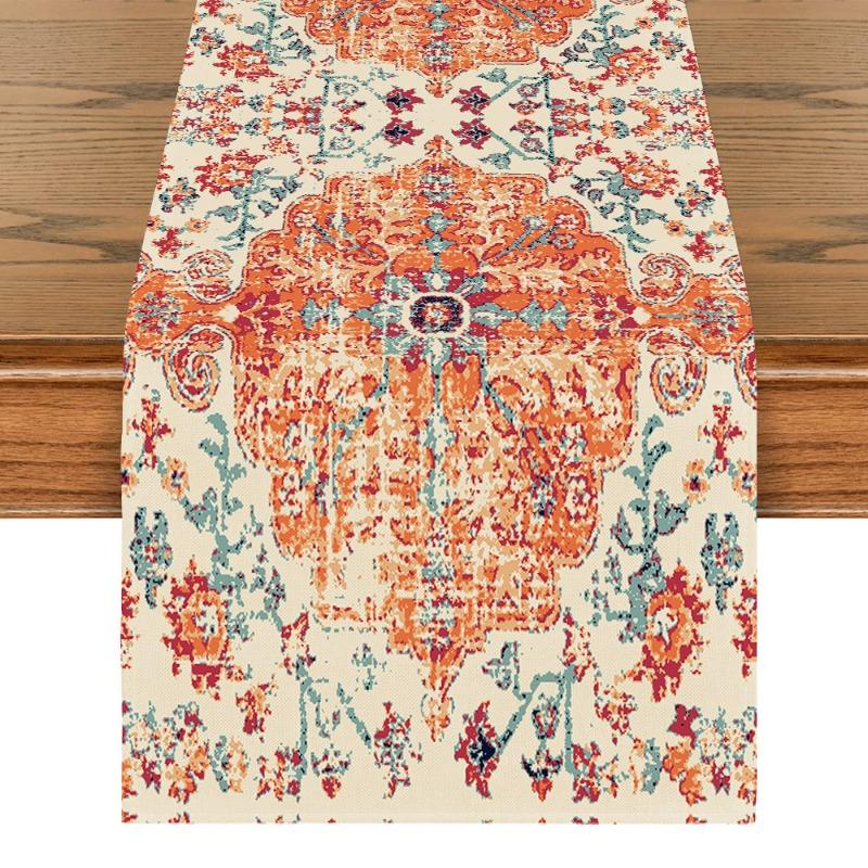 Ethnic Style Table Flag Restaurant Fabric Decoration Linen Tablecloth Dining Table Mat Bohemian Style Home Soft Decoration